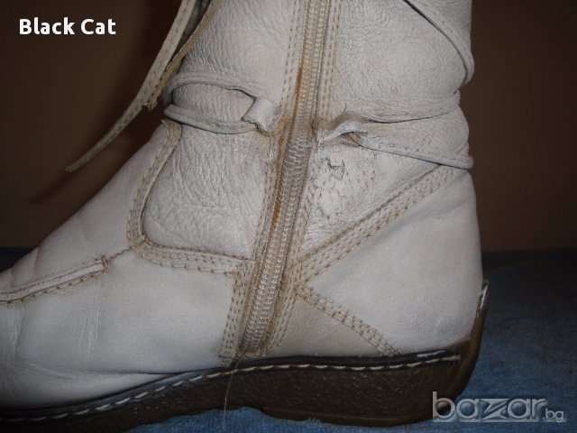 Бели кожени дамски ботуши (тип апрески) "Polaris" ("Поларис"), естествена кожа и агнешка вълна, боти, снимка 12 - Дамски ботуши - 16393998