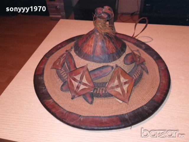 автентична тибетска/монголска шапка-46х22см-внос швеицария, снимка 13 - Колекции - 20285414