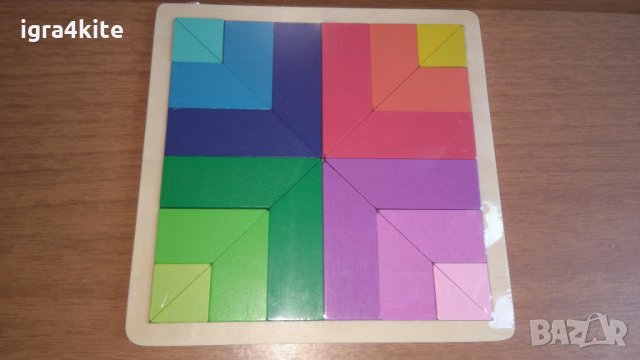 НОВ Модел Дървен Геометричен Тетрис Цвете , логически и занимателен., снимка 3 - Образователни игри - 25012576