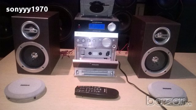 Philips cd/tuner/deck/amplifier/remote+колони-внос швеицария