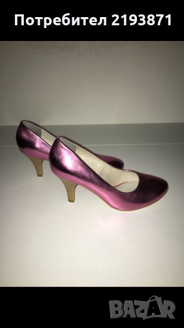 Немски ефектни кожени розови обувки Tamaris номер 36 и номер 37, снимка 8 - Дамски обувки на ток - 24276061