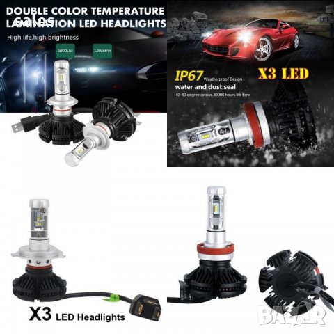 LED крушки за фарове с вентилатор PLATINUM X3, 6000LM, Н7, снимка 4 - Аксесоари и консумативи - 23934793