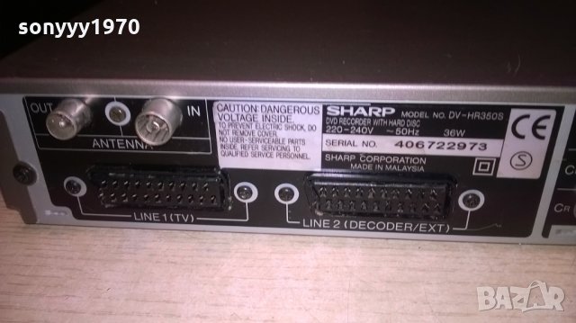 поръчано-sharp dv-hr350s hdd/dvd recorder-внос швеицария, снимка 16 - Плейъри, домашно кино, прожектори - 25039624