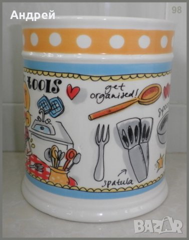 Порцеланов лот от органайзер за кухненски прибори (импровизирана ваза) и  декоративна чиния!, снимка 4 - Чинии - 23087558