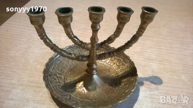 евреиски свещник-11х10см-внос швеция, снимка 3 - Колекции - 24235230