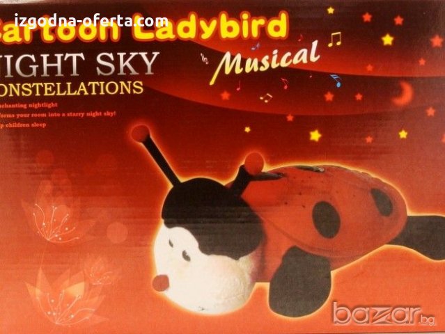 Музикално звездно небе за детенце - музикална нощна лампа голяма калинка, снимка 4 - Музикални играчки - 20032234