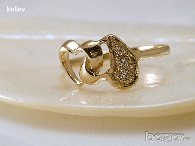 златен пръстен - завинаги заедно - 1.62 грама/размер №55.5, снимка 4 - Пръстени - 11197769