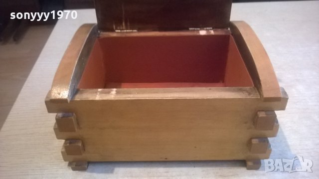 ретро дървена кутия с метален обков-1977г-22х16х11см, снимка 12 - Колекции - 24152627
