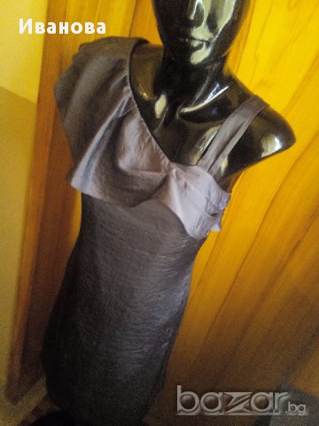 Официална маслено сива рокля М, снимка 4 - Рокли - 15229830