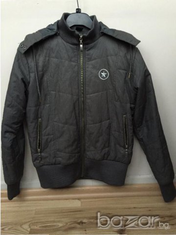Дамско яке CONVERSE оригинал, size S, сиво с МЕТАЛНИ ОТБЛЯСЪЦИ, с надпис на гърба, с вата, НОВО, снимка 8 - Якета - 12955111