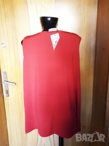 Нова Червена туника с декорация от камъчета като колие ХЛ, снимка 3 - Туники - 25653286