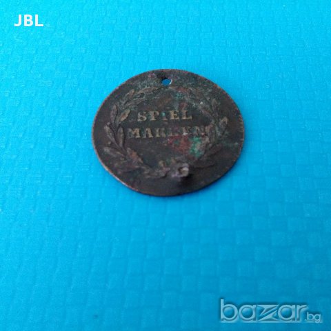 стар немски жетон spiel marken, снимка 2 - Нумизматика и бонистика - 15191685