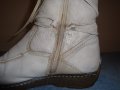 Бели кожени дамски ботуши (тип апрески) "Polaris" ("Поларис"), естествена кожа и агнешка вълна, боти, снимка 12