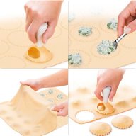 4 бр Равиоли преса резци с дръжка за направа от тесто с плънка или сладки, снимка 2 - Форми - 18488486