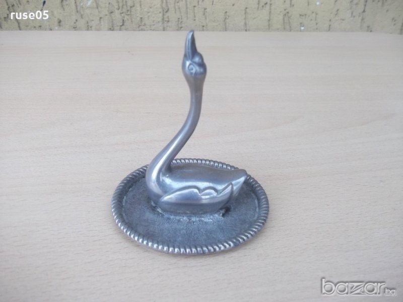 Лебед в чинийка бронзови - 168,6 гр., снимка 1