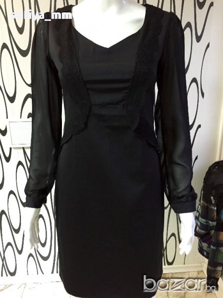 Дамска Рокля с шифон и дантела, снимка 1