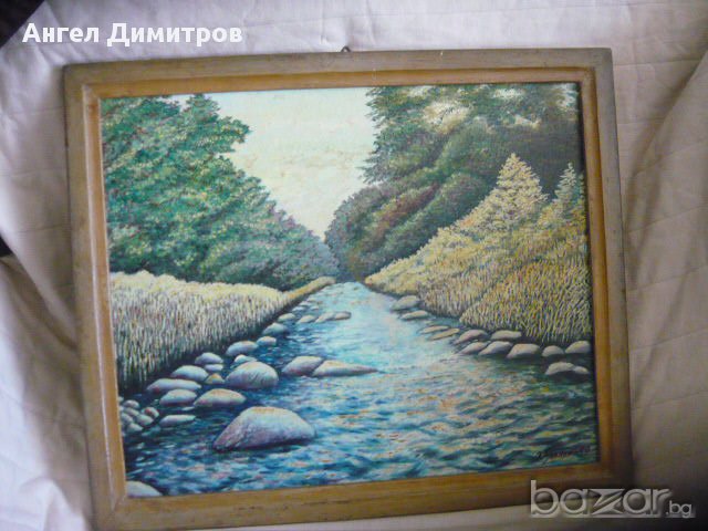 Маслена картина Христо Тодоров Янков Край Вършещ 1989, снимка 1