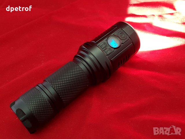 Усилен EDC 1400lm/28kcds/ компактен LED прожектор с дисплей и сензорно управление, снимка 4 - Екипировка - 23209099