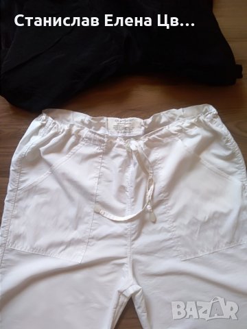 Бял летен панталон с черна туника, снимка 4 - Панталони - 25589641