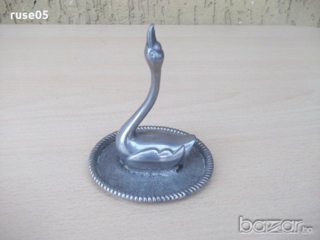 Лебед в чинийка бронзови - 168,6 гр., снимка 1 - Други ценни предмети - 20656735