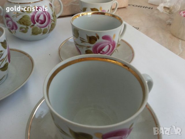 руски порцеланов сервиз за чай, снимка 14 - Сервизи - 25586343