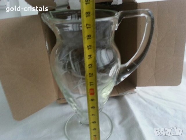 стъклена кана гравирана, снимка 5 - Антикварни и старинни предмети - 23822290