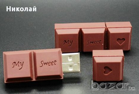 Флашка Шоколад USB 32 GB , Флаш памет, снимка 3 - USB Flash памети - 16194240