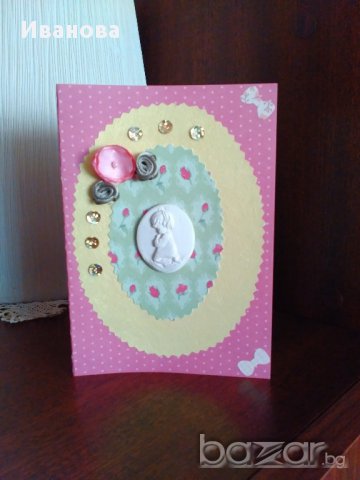 Ръчно изработена картичка "Нежност", снимка 3 - Други - 17003591