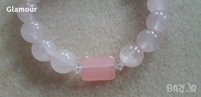 Гривна с розов кварц , снимка 3 - Гривни - 24299565