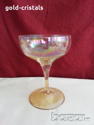 Ретро стъклени чаши за вино кана и чаши перлени и гравирани , снимка 15 - Антикварни и старинни предмети - 20343831