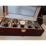 Луксозна дървена кутия за часовници/ гривни /за 5 часовника, снимка 2