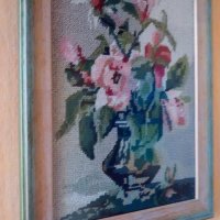 Гоблен "Орхидеи" в рамка, снимка 3 - Гоблени - 19685002