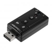 Универсален Мини Аудио Адаптер USB 3D 7.1 Канална Звукова Карта + 3.5mm Интерфейс за Микрофон, снимка 3 - Аудиосистеми - 21021877