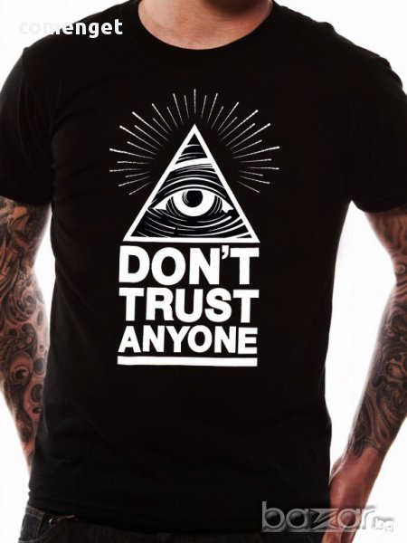 NEW! Don't Trust Anyone Illuminati мъжка тениска! Поръчай модел с твоя снимка!, снимка 1