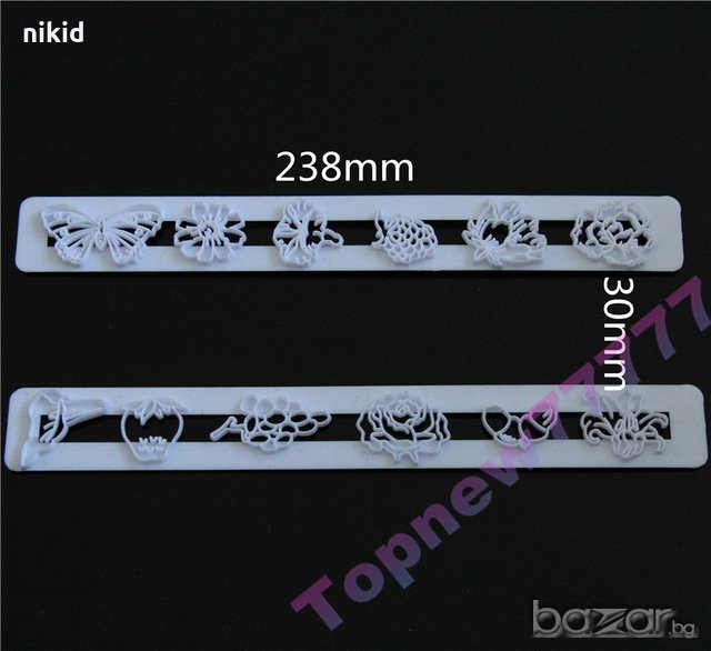 #Р2 2 релси с пеперуда цветя плодове пластмасови резци форми за бисквитки украса фондан тесто, снимка 1