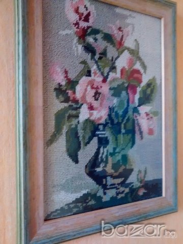 Гоблен "Орхидеи" в рамка, снимка 3 - Гоблени - 19685002