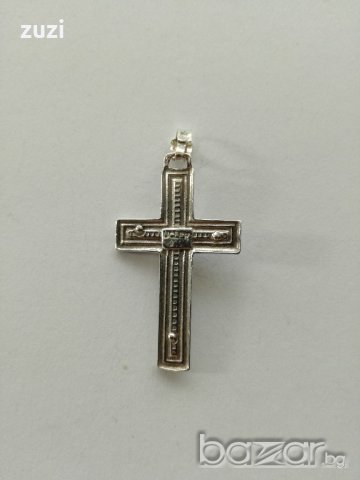 Сребърен  кръст  - сребро проба 925 , снимка 2 - Колиета, медальони, синджири - 20284328