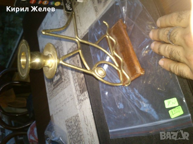 Стар Месингов свещник, снимка 2 - Антикварни и старинни предмети - 23208480