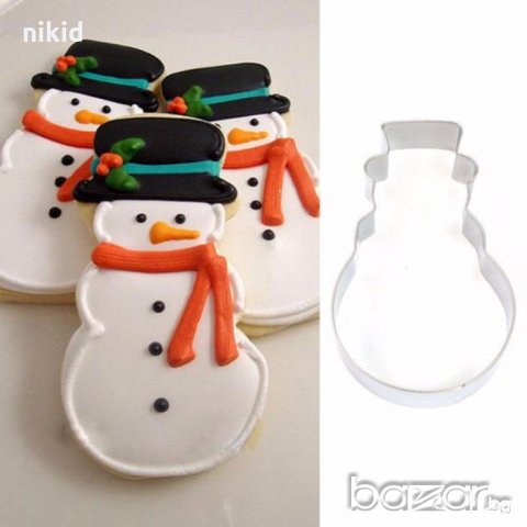 снежен човек метална форма резец украса бисквитки фондан