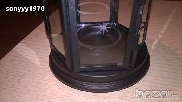 Фенер-метален с стъкла 21х12см, снимка 9 - Антикварни и старинни предмети - 17810497