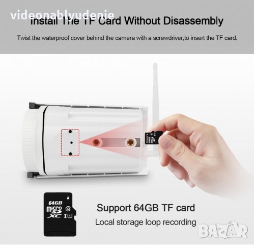 FULL HD 1080P 2Mpx IR-Cut 2 Array Водоустойчива IP Камера с Микрофон и microSD Карта Слот Wifi + Lan, снимка 11 - IP камери - 23218167