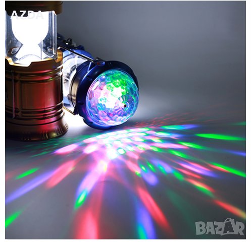 Led къмпинг лампа фенер с диско топка 3 в 1, снимка 4 - Лед осветление - 23206390