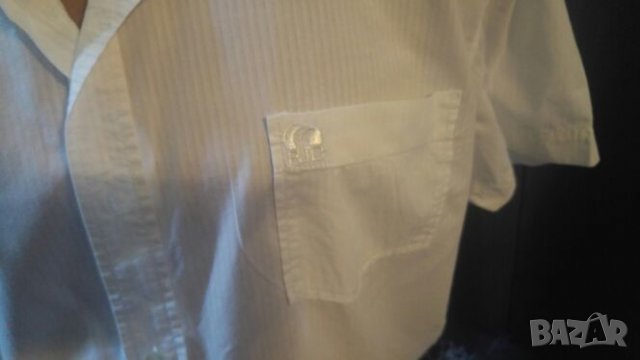 Бяла риза с къс ръкав Тиъдор, снимка 9 - Ризи - 14221173