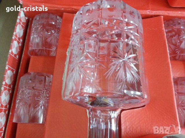  кристални чаши и гарафа , снимка 5 - Антикварни и старинни предмети - 25450053