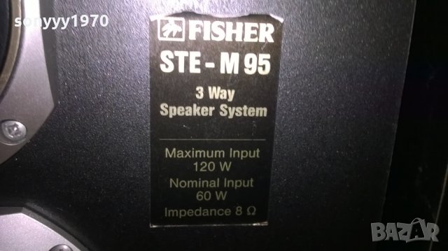 fisher ste-m95 3way 2x120w/8ohm-48х26х22см-внос швеицария, снимка 14 - Тонколони - 24091082