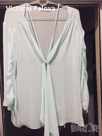 Красива блуза аскот,шифон,мента, снимка 4 - Ризи - 21866085