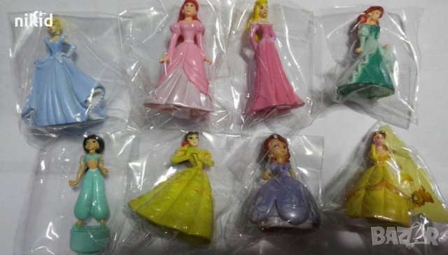 8 мини принцеси София Белл Пепеляшка Жасмин пластмасови фигурки PVC за игра и украса торта топер, снимка 1 - Фигурки - 22742629