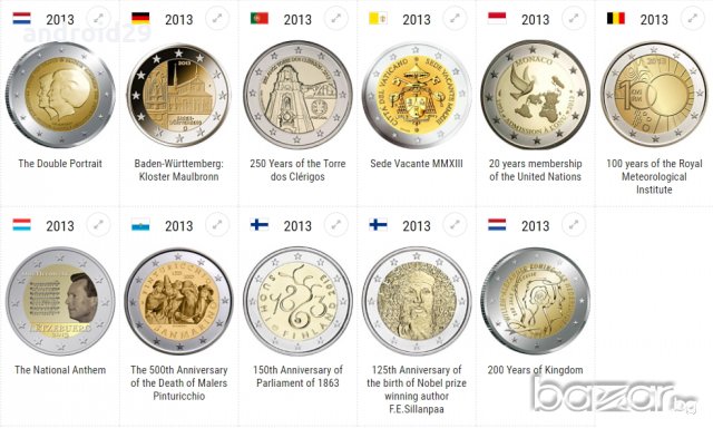 2 Евро монети (възпоменателни) емитирани 2013г, снимка 2 - Нумизматика и бонистика - 16389540