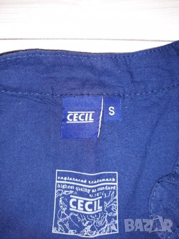 Дамска тъмносиня блуза без ръкав Cecil с цветни мотиви, снимка 2 - Потници - 23433992