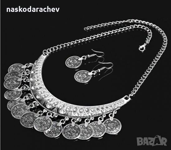 Накити с пендари: етно колиета, обеци, гривни, диадеми - подходящи за народна носия, снимка 4 - Колиета, медальони, синджири - 23261667